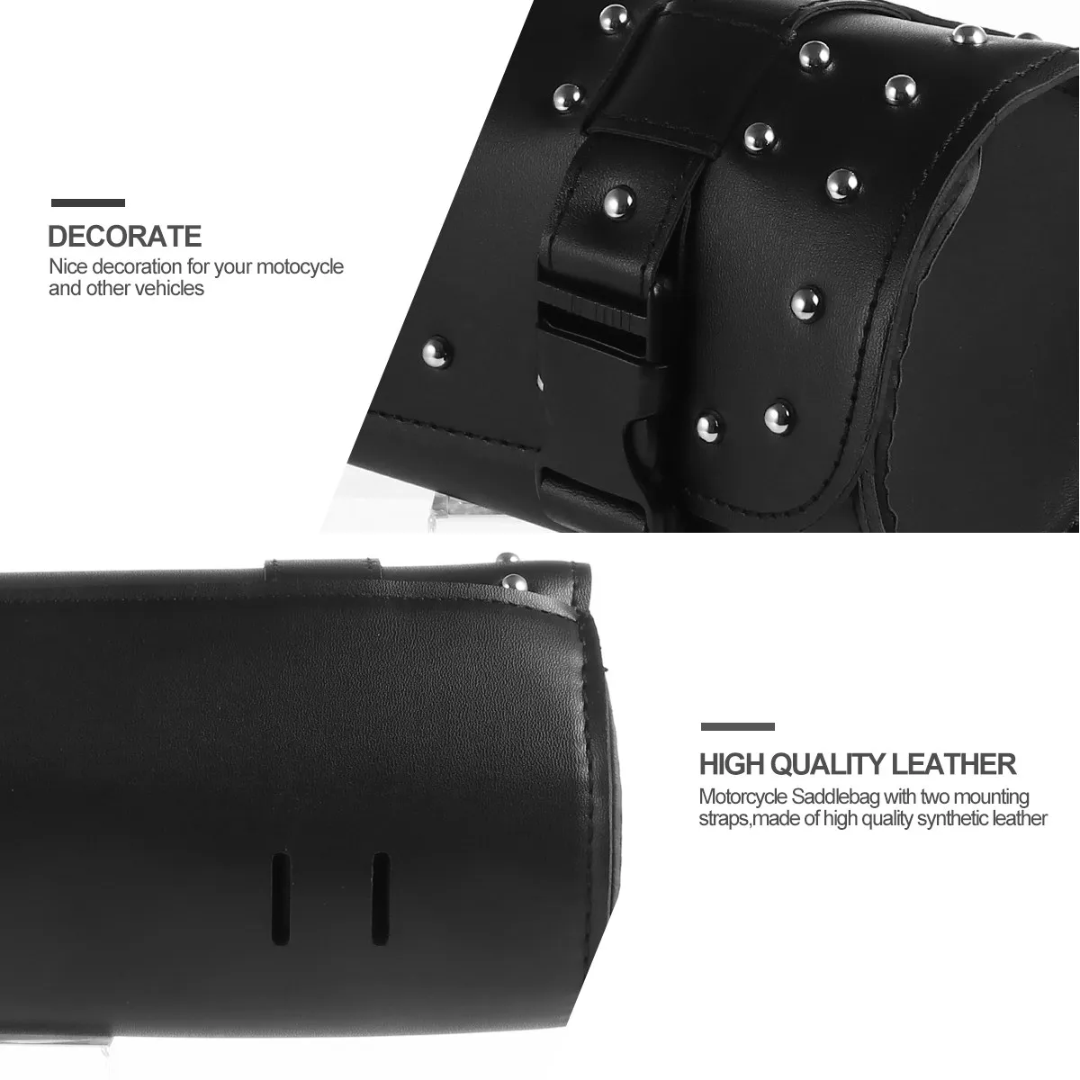 

Universal Motorcycle Saddlebag PU Round Storage Bag for Maximum Capacity Convenient Flap Opening Design Compatible with