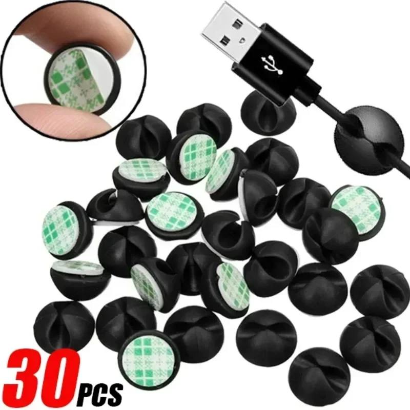 15/45/60 piezas de clips autoadhesivos para cables de datos de salpicadero de coche, organizador de cables para escritorio de oficina, accesorios de sujeción de cables