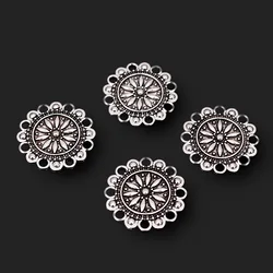 15pcs Silver Plated Vintage Flower of Life Pendant DIY Charm Bracelet Earrings Jewelry Crafts Metal Accessories 19*19mm P2249