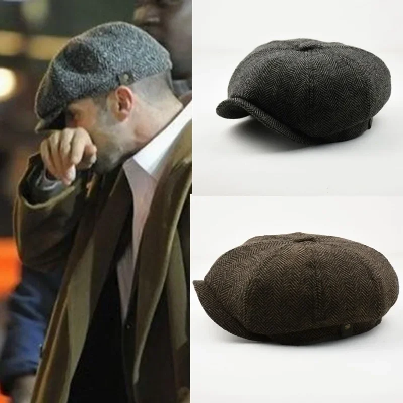 64cm Big Head Oversize Plus Size Men Classic Herringbone Newsboy Gatsby Hat Tweed Vintage Flat Ivy Cabbie Cap Gifts Boinas