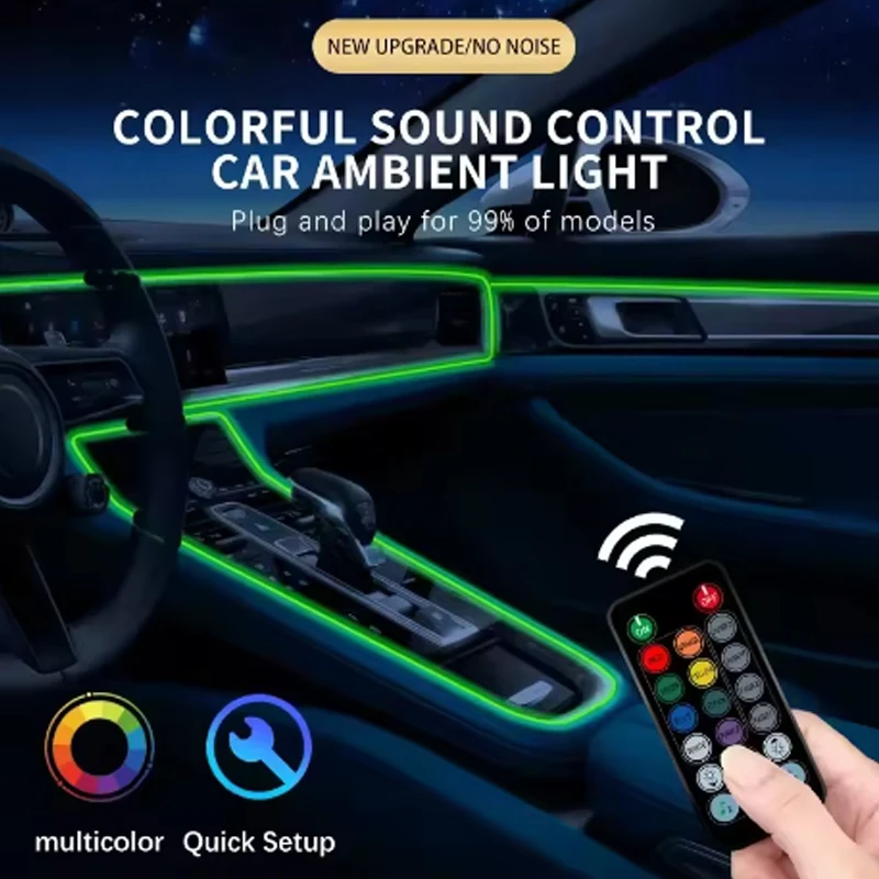 

Атмосфера автомобиля BMW, скрытый светодиодный атмосферный светильник внутри автомобиля, волшебная вода, ослепительный цвет, стример, декоративная световая полоса