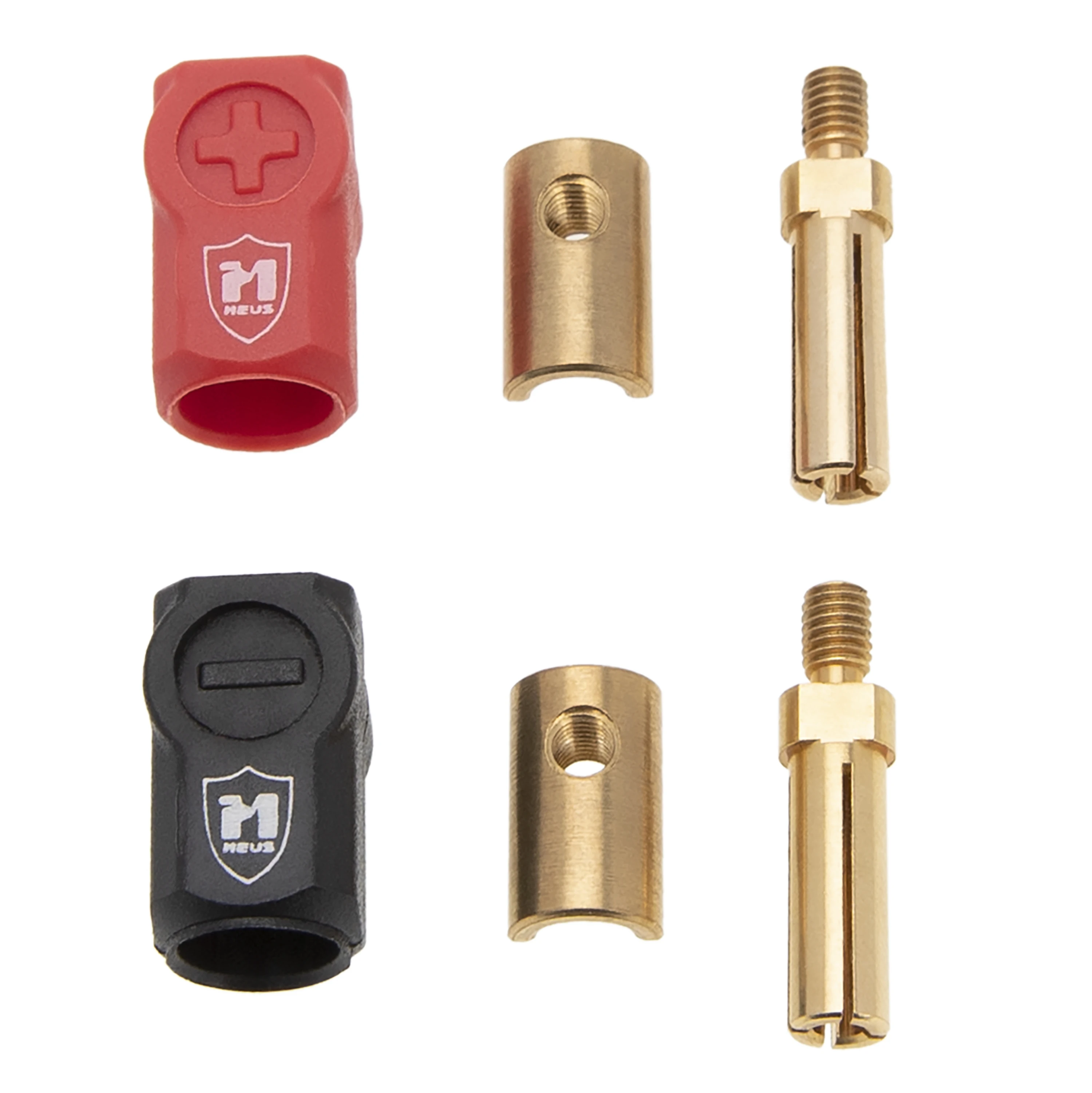 MEUS RACING 4Pcs Rubber Heatsink Bullet Plug Connectors & Grips, 2 Black + 2 Red (4mm)