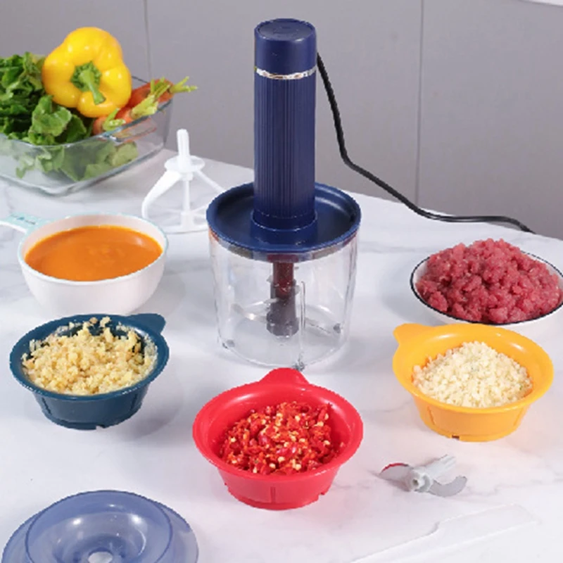 

Household Electric Stainless Steel Multi-Function Meat Grinder Vegetable Fruit Meat Grinder Garlic Chopped Slicer 200W EU Plug