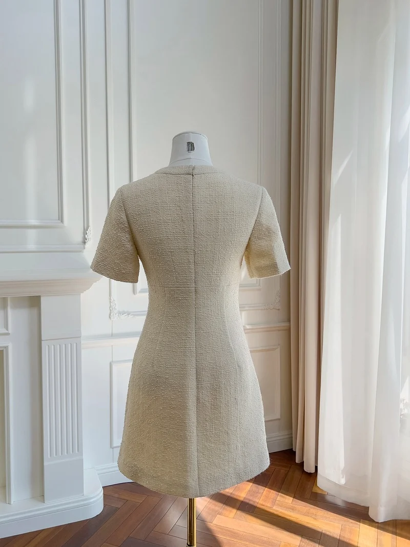 G-Home 2025 خريف جديد الراقية المرأة Faion Dr Chic Ladylike Sle ort Sve عالية الخصر ألف خط تنورة ثوب مسائي