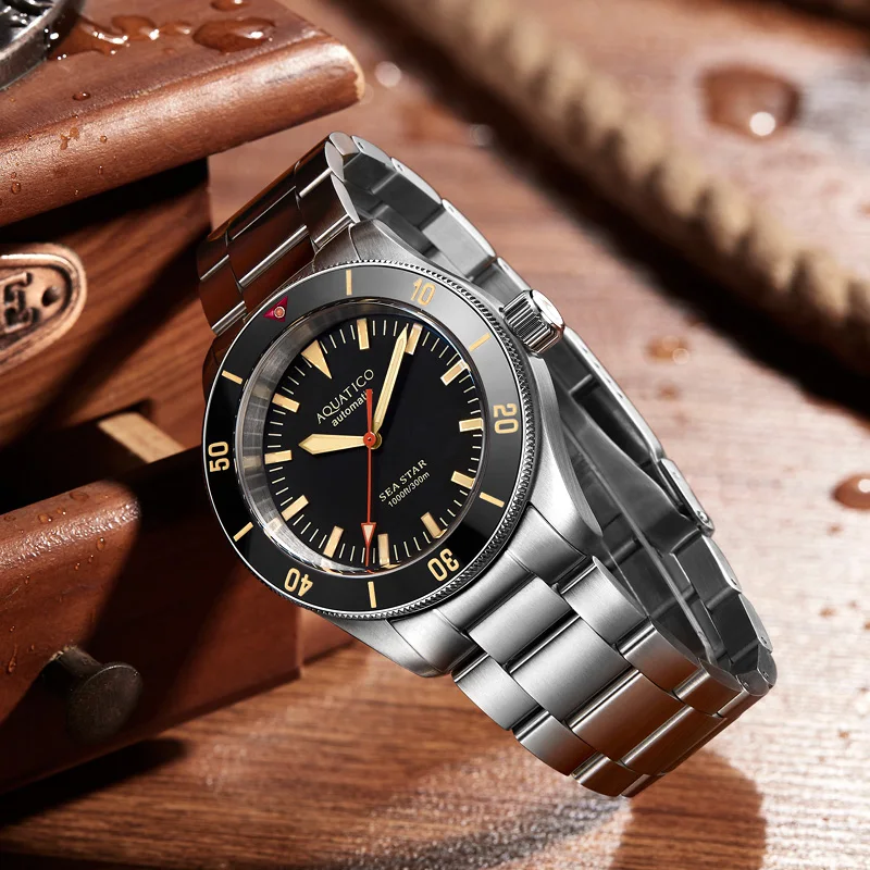 Aquatico Sea Star Black Dial Ceramic Bezel (NH35 NO DATE)