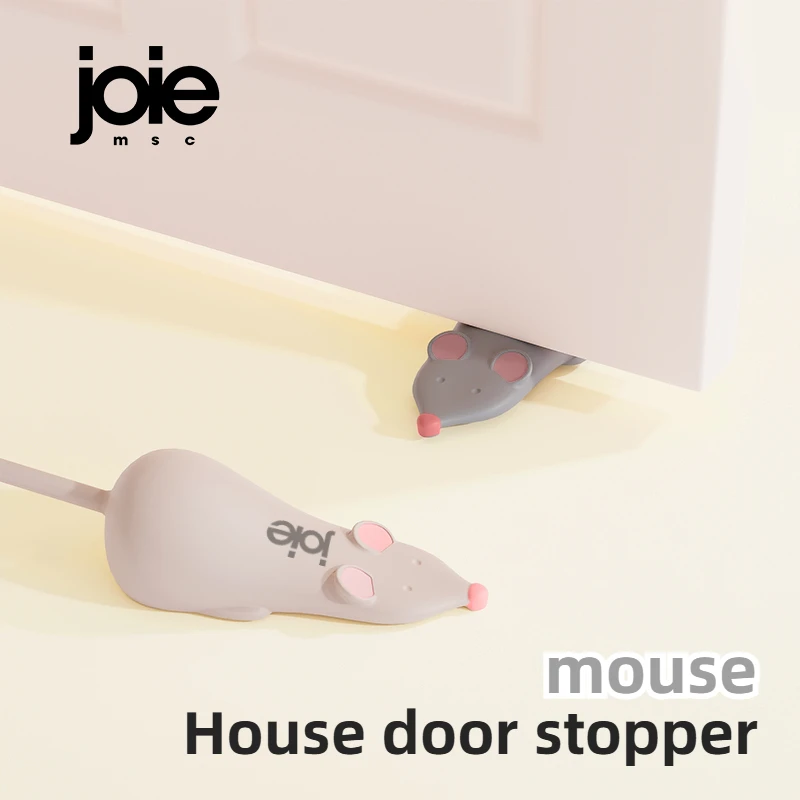 Joie – butée de porte de souris de dessin animé, 2 pièces, blocs de cale absorbant les chocs réutilisables en Silicone de sécurité pour la Protection des portes de la maison et du bureau