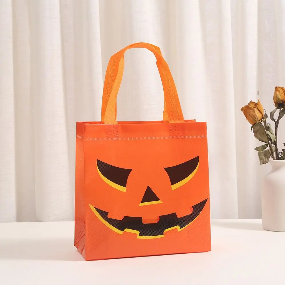 Shopping Trick Or Treat Halloweens Candy Bag Loot Bag Pumpkin Non-Woven Treat Bags Bat Cat Ghost Kids Gifts Bag Handbag