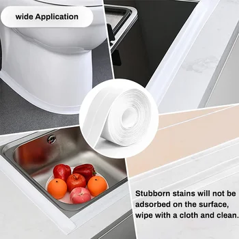 Fita de vedação autoadesiva de 3.2m, pvc, à prova de óleo, pia de cozinha, fita de calafetagem, à prova d'água, banheiro, canto, adesivo de parede