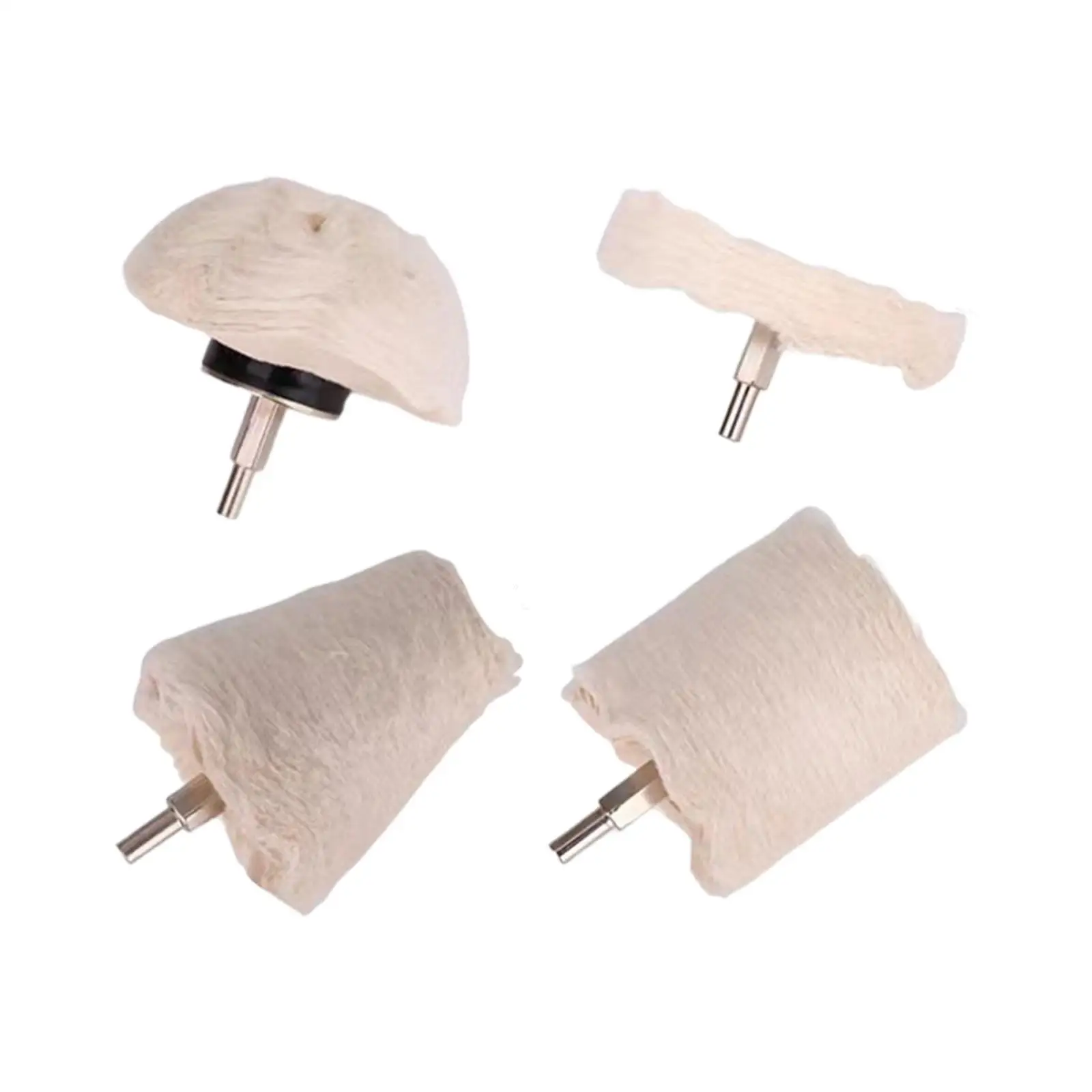 Buffing Pad Polishing Wheel Polishing Tool Sturdy Drill Attachment White Flannelette for Glass Stainless Steel Wood