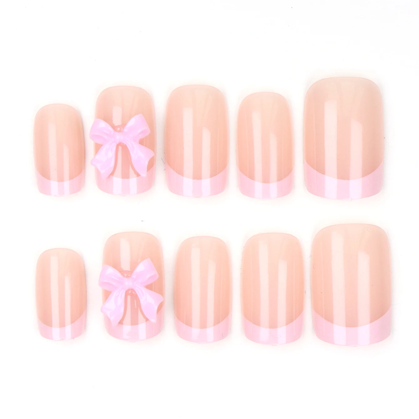 10 قطع من درع يمكن ارتداؤه يدويًا، قم بترقية مظهرك على الفور مع تصميم القوس الوردي الفرنسي قصير ومربع #2