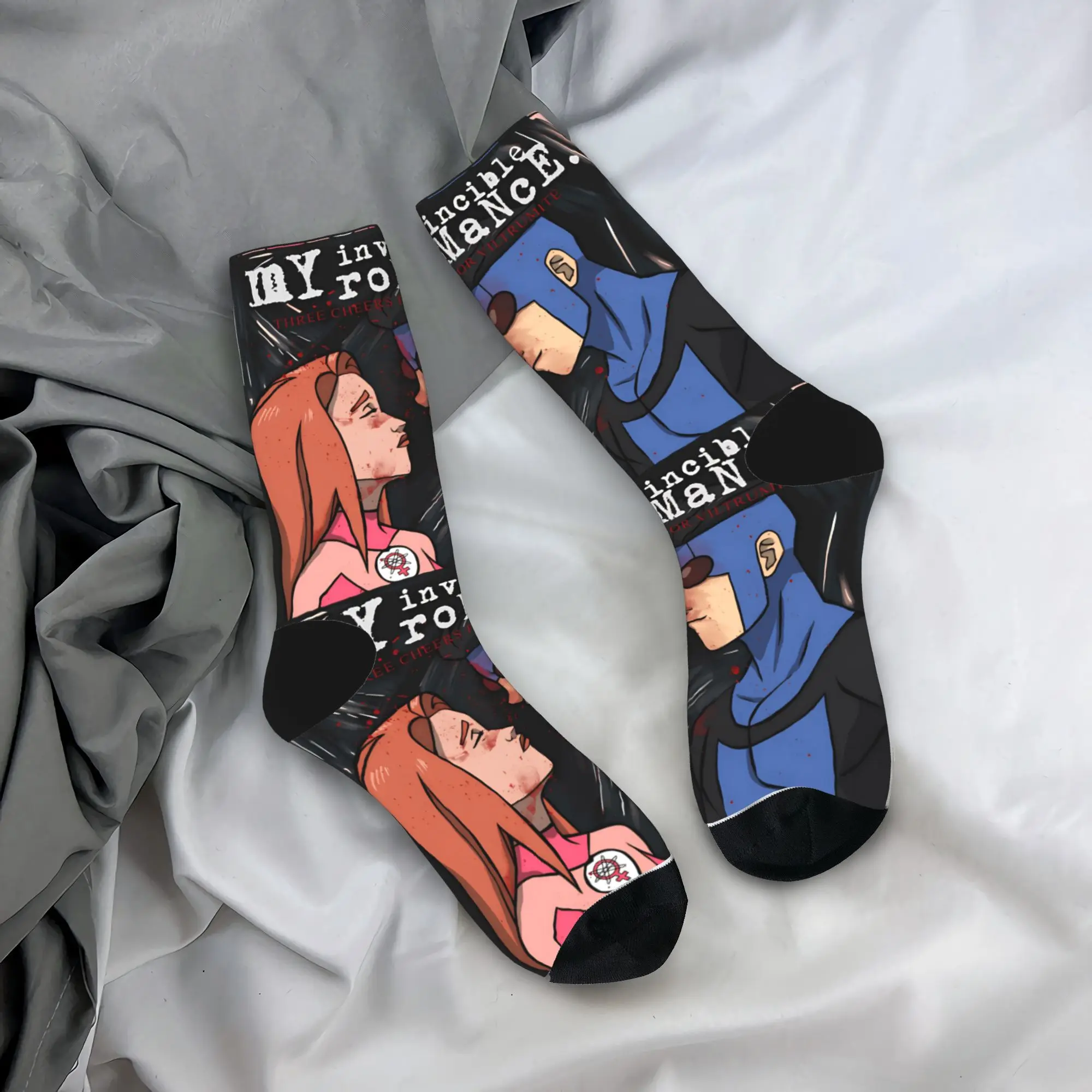 

Invincible Socks Autumn my invincible romance Stockings Gothic Couple Medium Soft Socks Graphic Cycling Non-Slip Socks