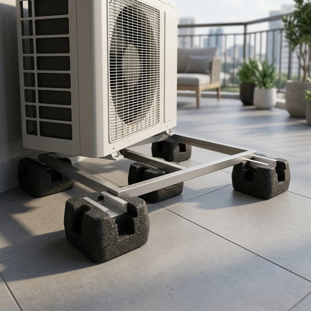 Black Rubber Shock Absorption Pad For Outdoor Air Conditioner Noise Reduction Foot Base Anti Vibration Mount Support