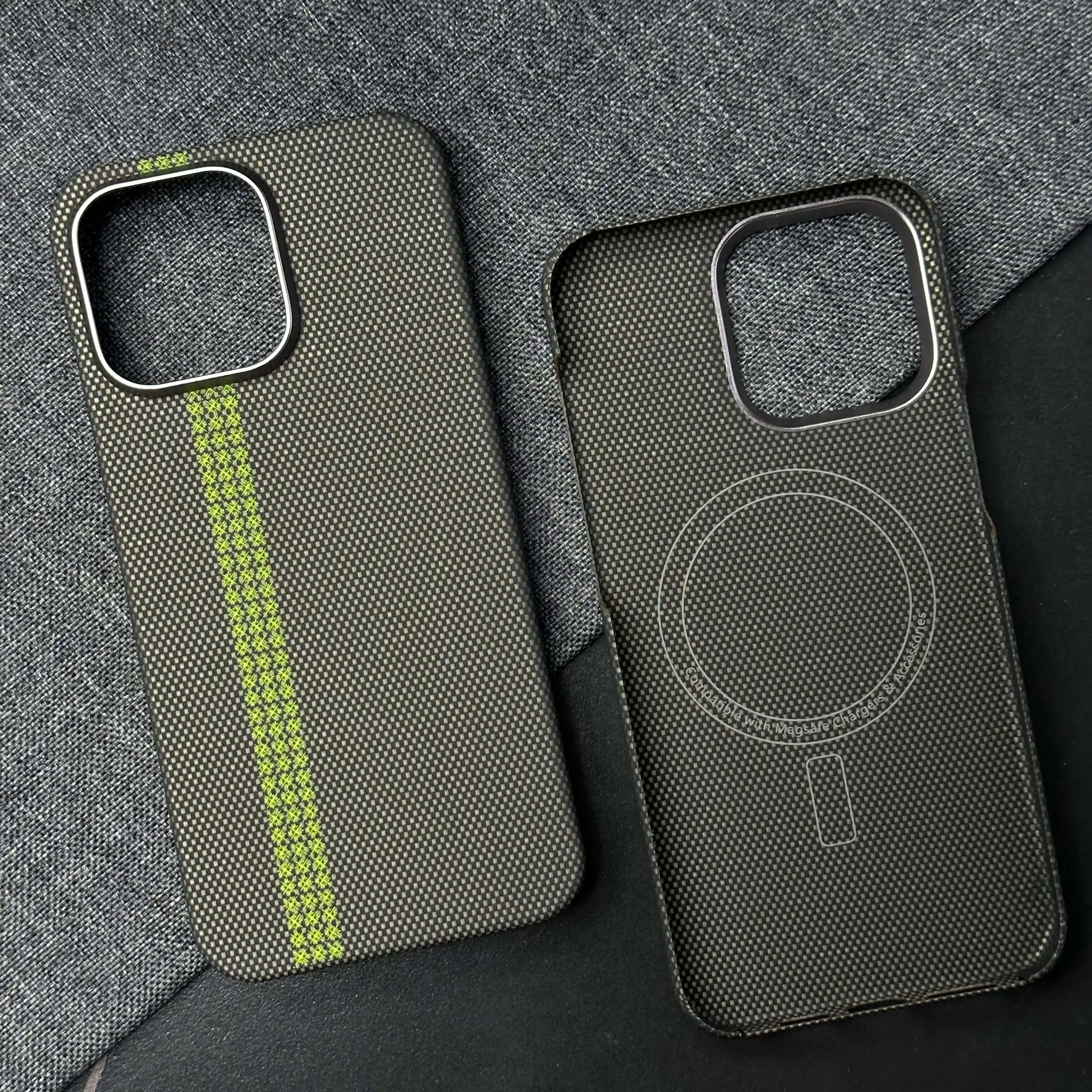 Etui z włókna aramidowego Kevlar 600D 1500D do iPhone 15 Pro Max, magnetyczne etui Magsafe, ultracienka, twarda obudowa, odporne na wstrząsy. — zdjęcie produktu 2