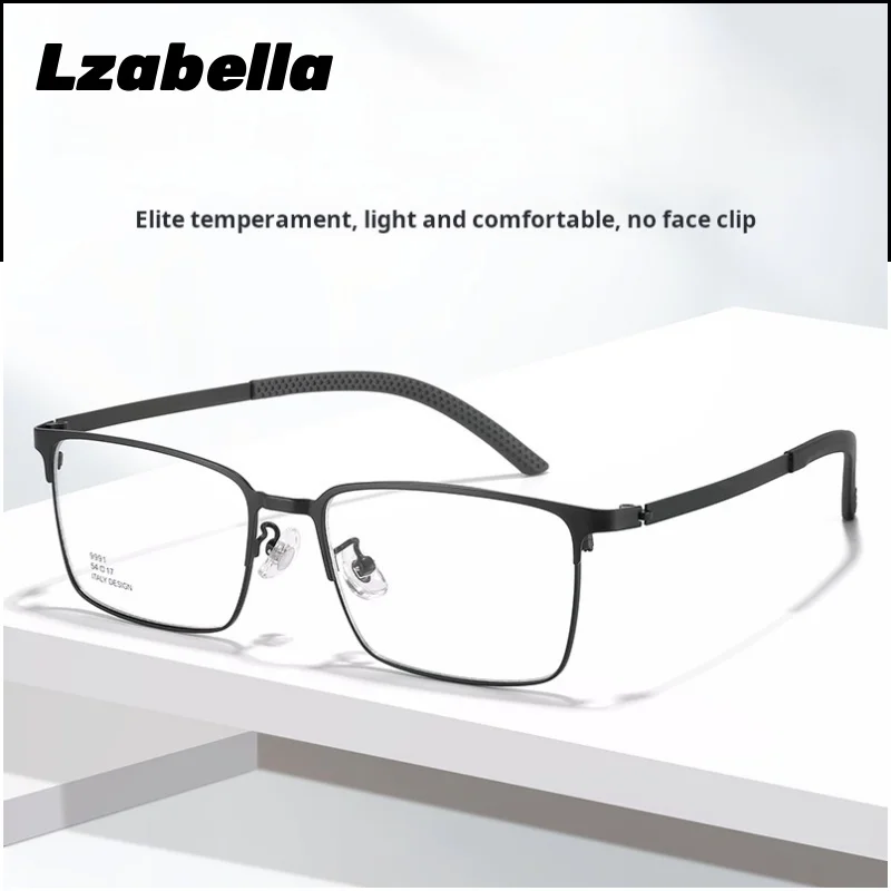 

Lzabella New Men's Business Big Glasses Frame Myopia Glasses Frame Full Frame Ultra Light Alloy Frame Glasses Wholesale 9991