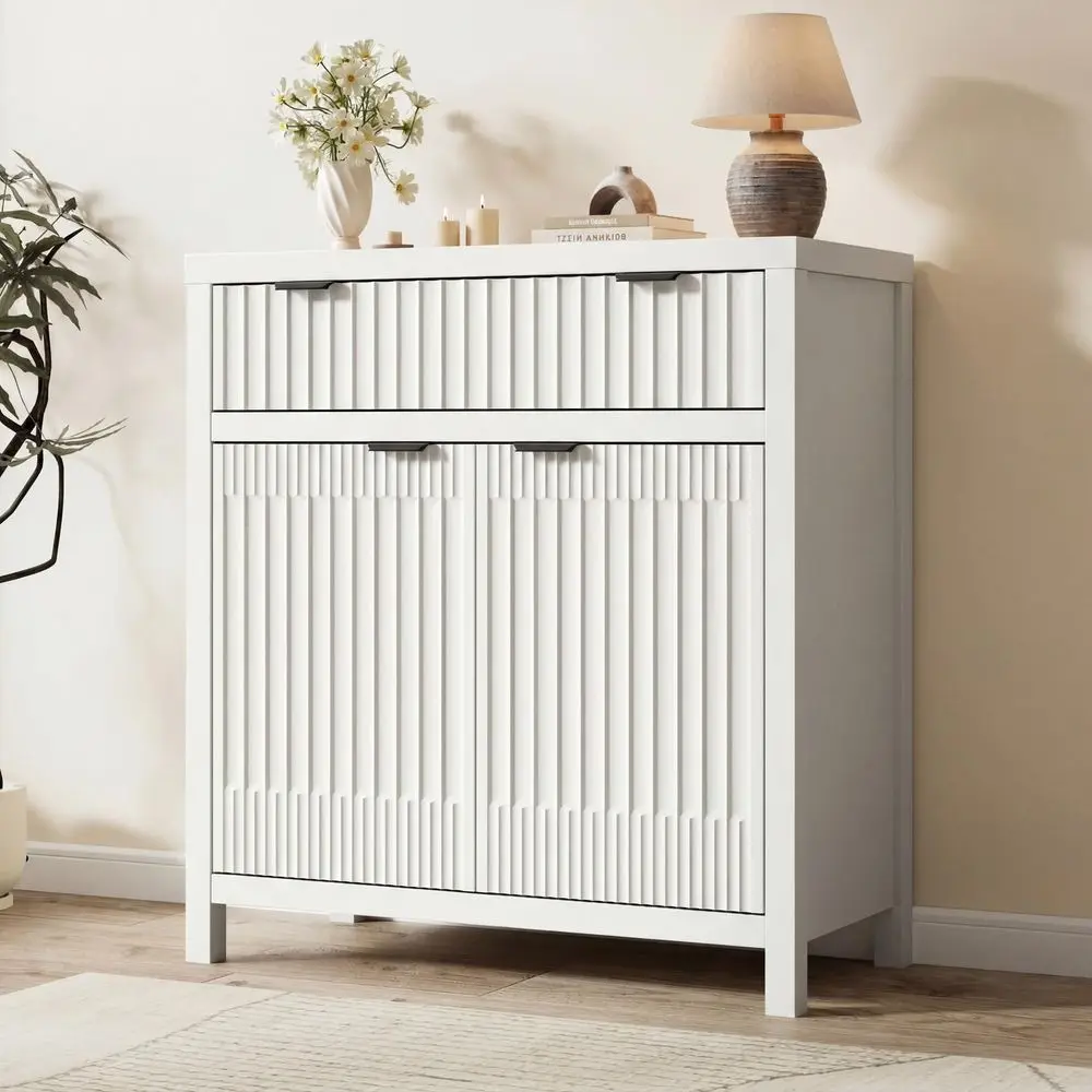 

Fluted Buffet Cabinet with Storage,34 Tall Kitchen Sideboard Cabinet Modern Credenza with Fluted Doors amp Shelves Farmhouse Co