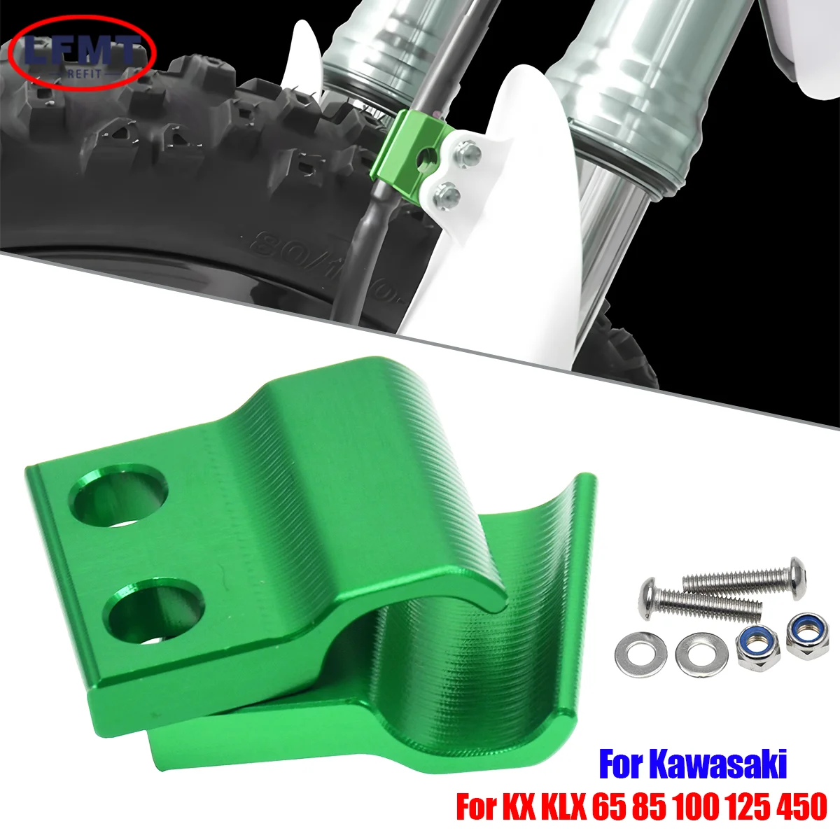 

Для KAWASAKI Зажим переднего тормозного шланга для KX450 KX250 KX100 KX85 KX 250 F 450X Аксессуары для мотокросса Держатель тормозного троса Линия направляющей