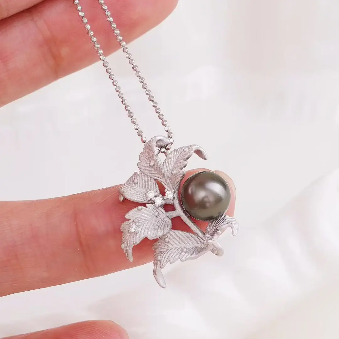 

Wholesale S925 Sterling Silver Pendant Mounts Base Findings Settings Mountings Jewelry Fittings for 7-8mm Pearls 3pcs/lot