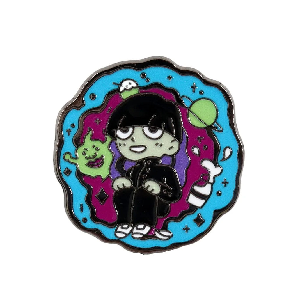 

Mob Psycho 100 Lapel Pin Shigeo Kageyama And Dimple Floating Badge Anime Peripheral Funny Gift