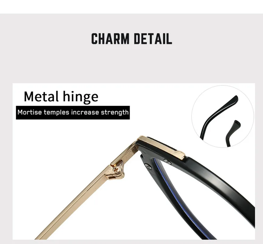 2026 Neue Damen-Lesebrille Hochwertige Blaulichtfilter-Lesebrille Farbblockierende Katzenaugen-Mode Vielseitige Lesebrille – Detail 8