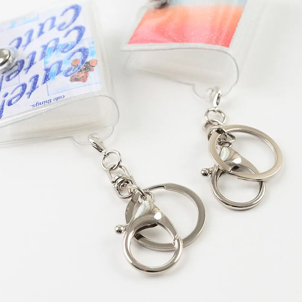 Binder Pocket Photo Keychain Albums Pendant Storage Book Card Bag Collection Card Holder Card Book Keyring Photo Album Keychain