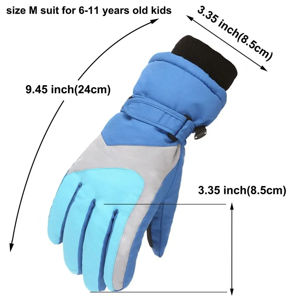 New Windproof Warm Ski Riding Gloves Winter Outdoor Riding Kids Snow Skating Snowboarding Children Waterproof Mittens