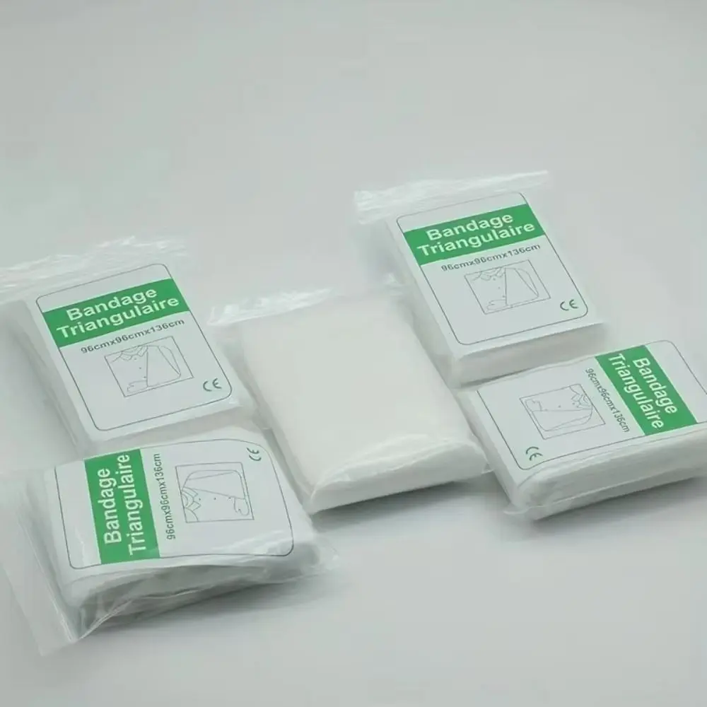 10Pcs Non-Woven Hemostatic Kaolin Gauze Z Folding Fracture Fixation Stop Bleeding Gauze Arm Wrapping 10Pcs Triangular Bandage view 5