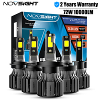 NOVSIGHT Led Car Headlight Bulbs Led H7 H11 H8 H9 H1 H3 H4 9005 9006 9012 9007 72W 10000LM H13 Car Headlamp Fog Light Bulbs