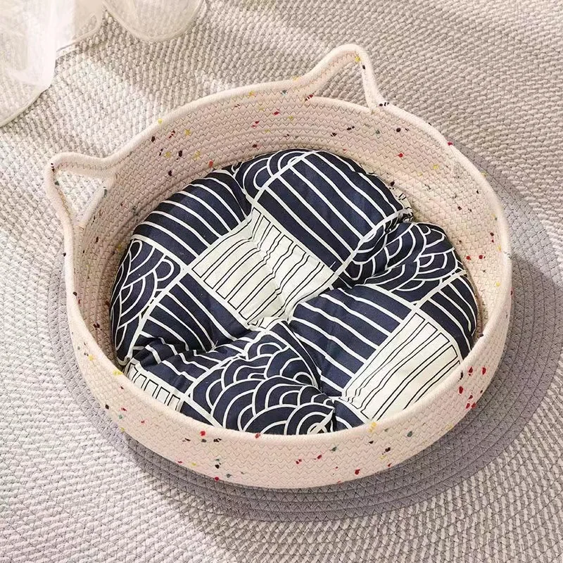 Cama rascador de ratán para gatos de interior, nido transpirable - imagen 2