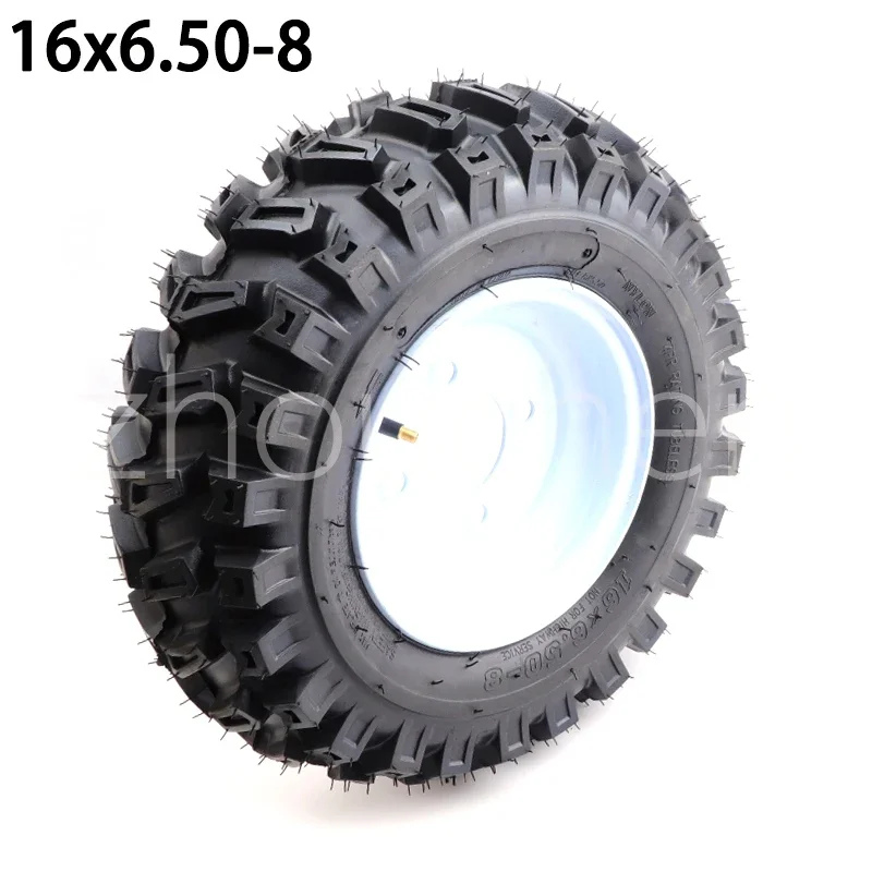 16 inch ATV tubeless wheels 16x6.50-8 vacuum Tyre With 8 inch iron hub for snowplow Lawn Mower Farm Vehicle Tool Car Tire Parts