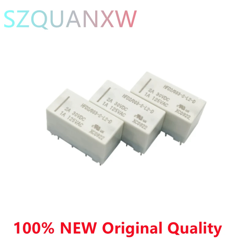 10PCS100% NEW HFD2/012-S-L2 HFD2/005-M-L2-D HFD2/024-S-L2-D HFD2/005 012 024-S-L2 Relay 5V 12V 24V 10pin Magnetic latching relay