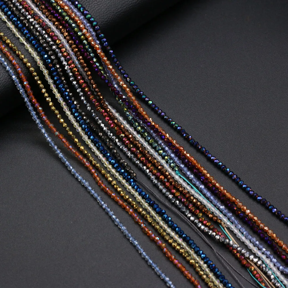 2/3mm Natural Stone Crystal Beads Mix Color Faceted Loose Spacer Beads for Jewelry Making DIY Bracelet Necklace Accessory 38cm