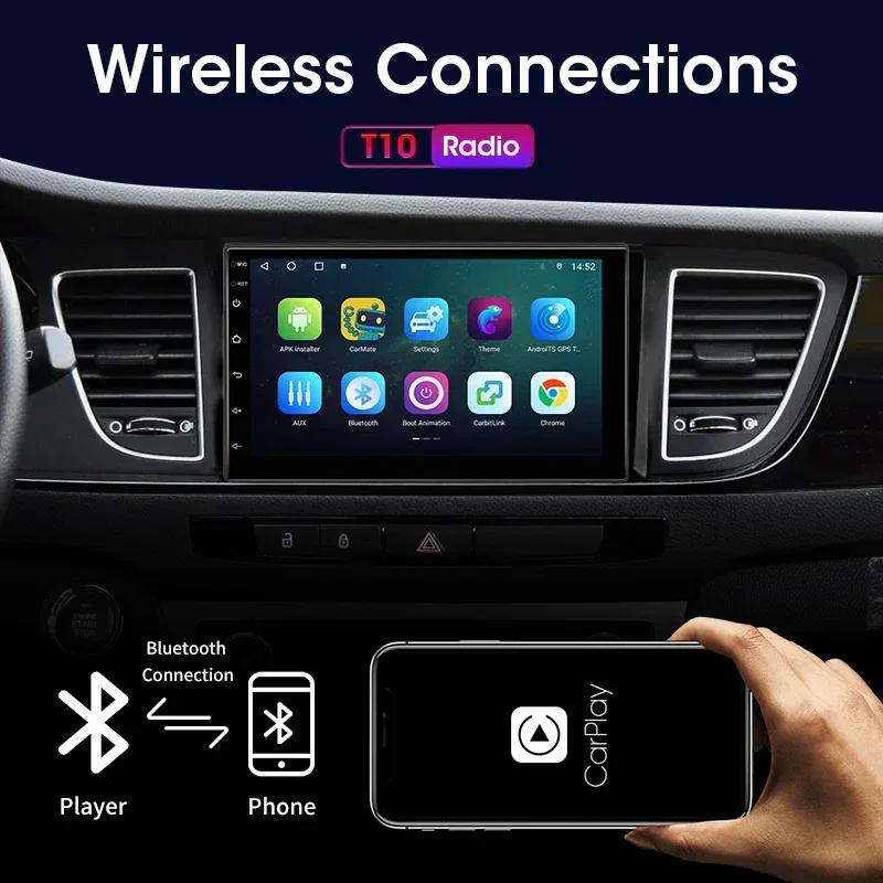 Srnubi-Radio con GPS para coche, reproductor Multimedia con Android 12, 7 pulgadas, Universal, 2DIN, Carplay, estéreo, 4G, DVD, para Lada, Ford,