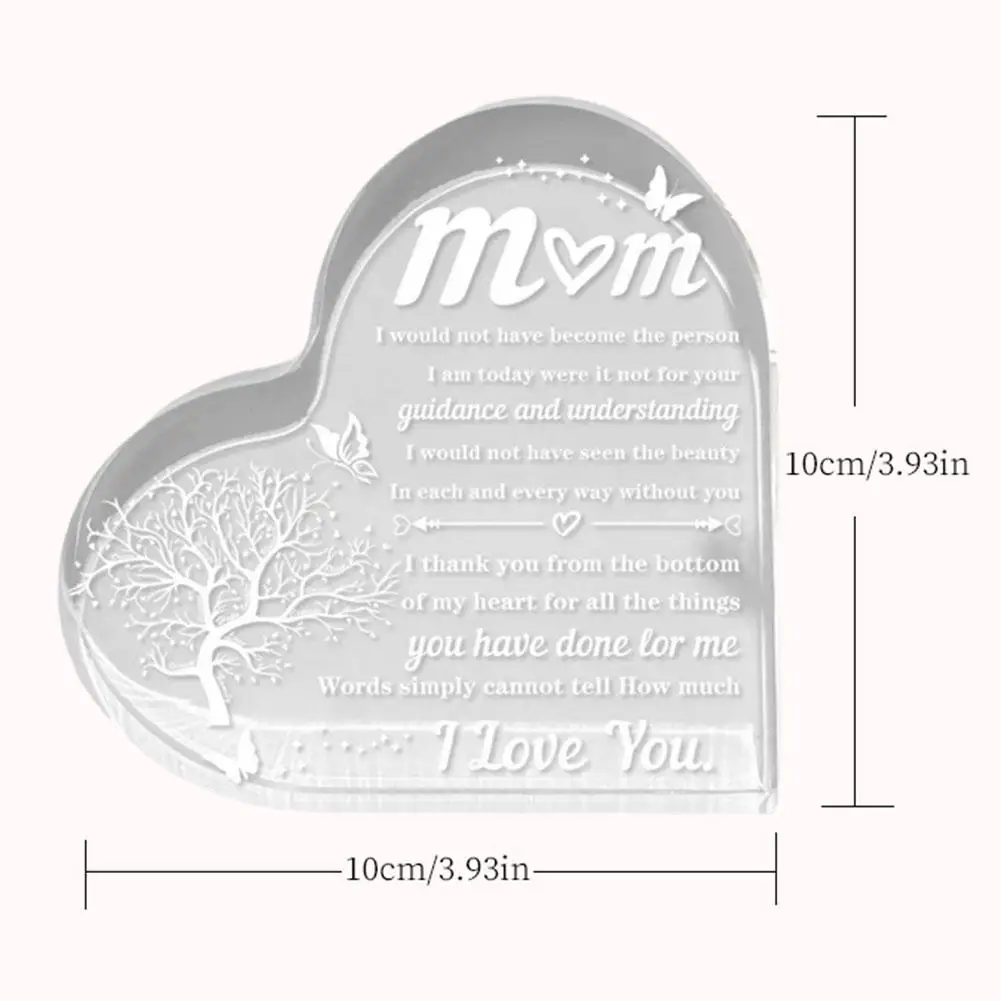 heart transparent Acrylic ornaments decorations gift for my mom birthday present from family souvenir for my mother gift X075