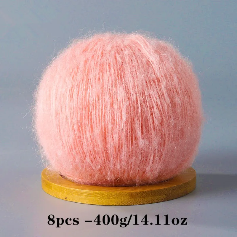 8 Stück 400 g Mohair-Garn zum Häkeln und Stricken, DIY-Haustierspielzeug, DIY-Handwerk, weich, bequem, hautfreundlich, Frühling und Sommer
