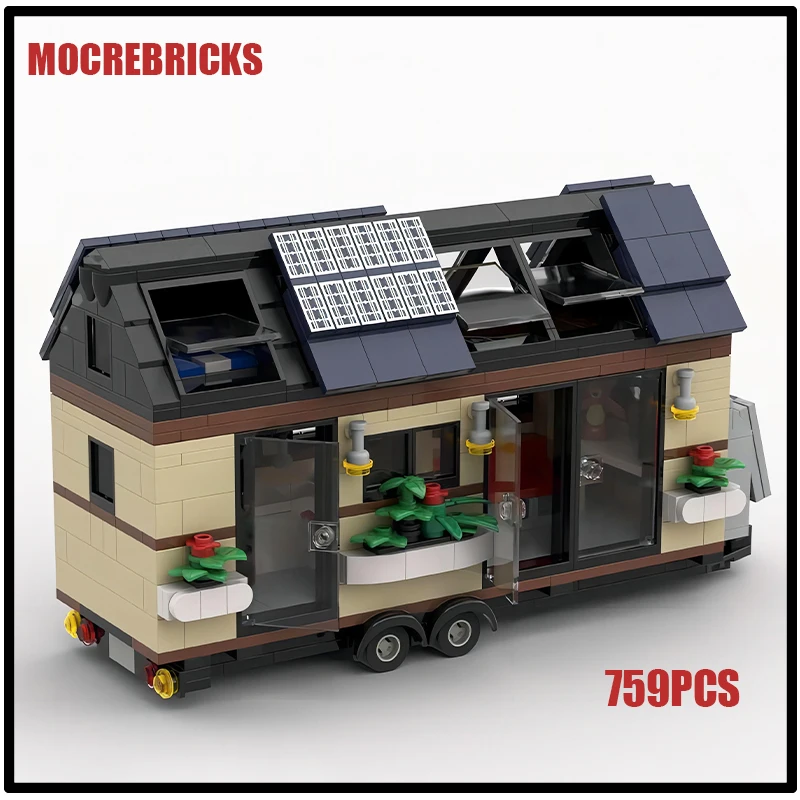 MOC City Railway Passenger Vehicle Tiny-houses treni Bundle Pack set tecnologia Building Blocks modello kid's Bricks Toys Gifts