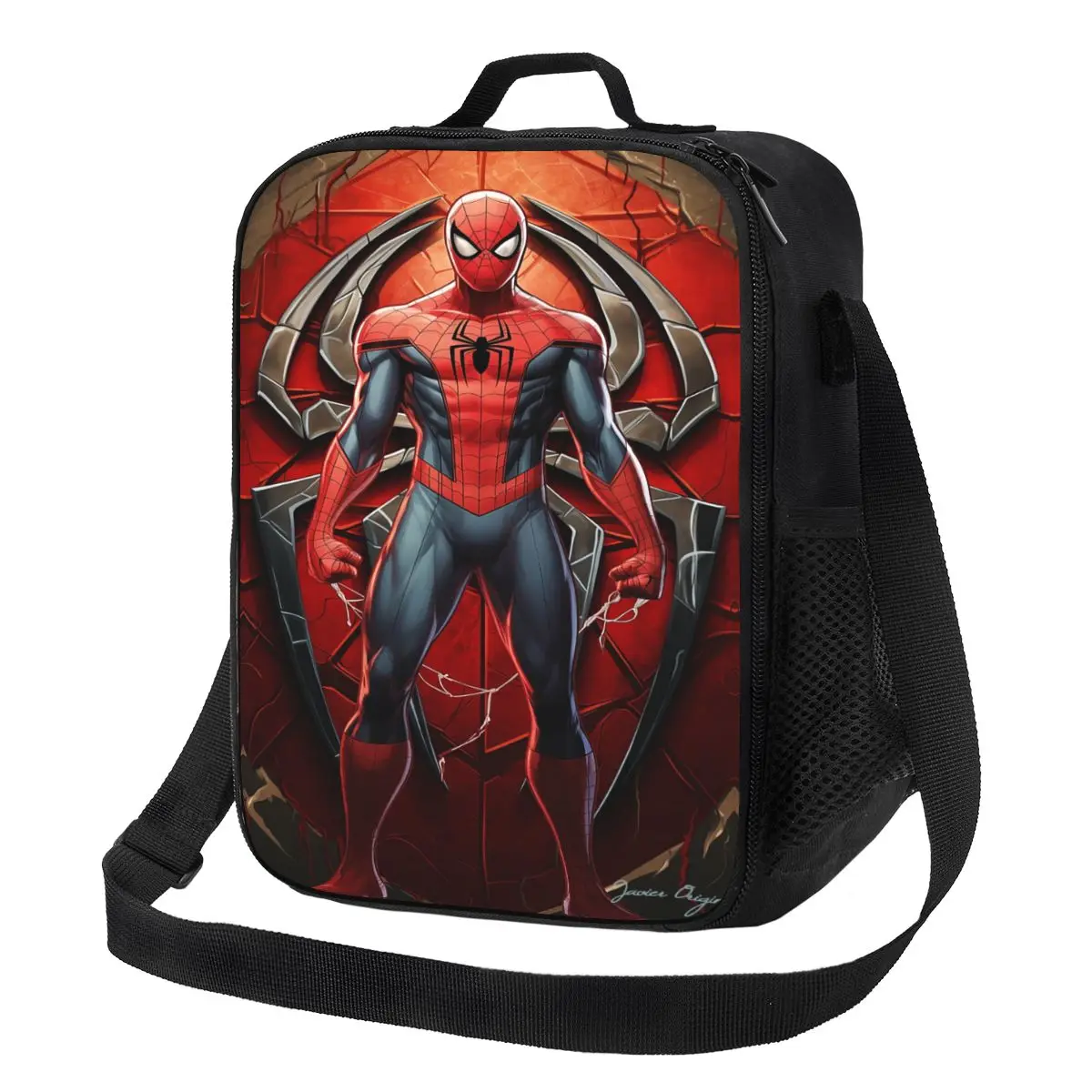 

Custom Spider Man Superhero Insulated Lunch Bag for Women Thermal Cooler Bento Box Office Picnic Travel