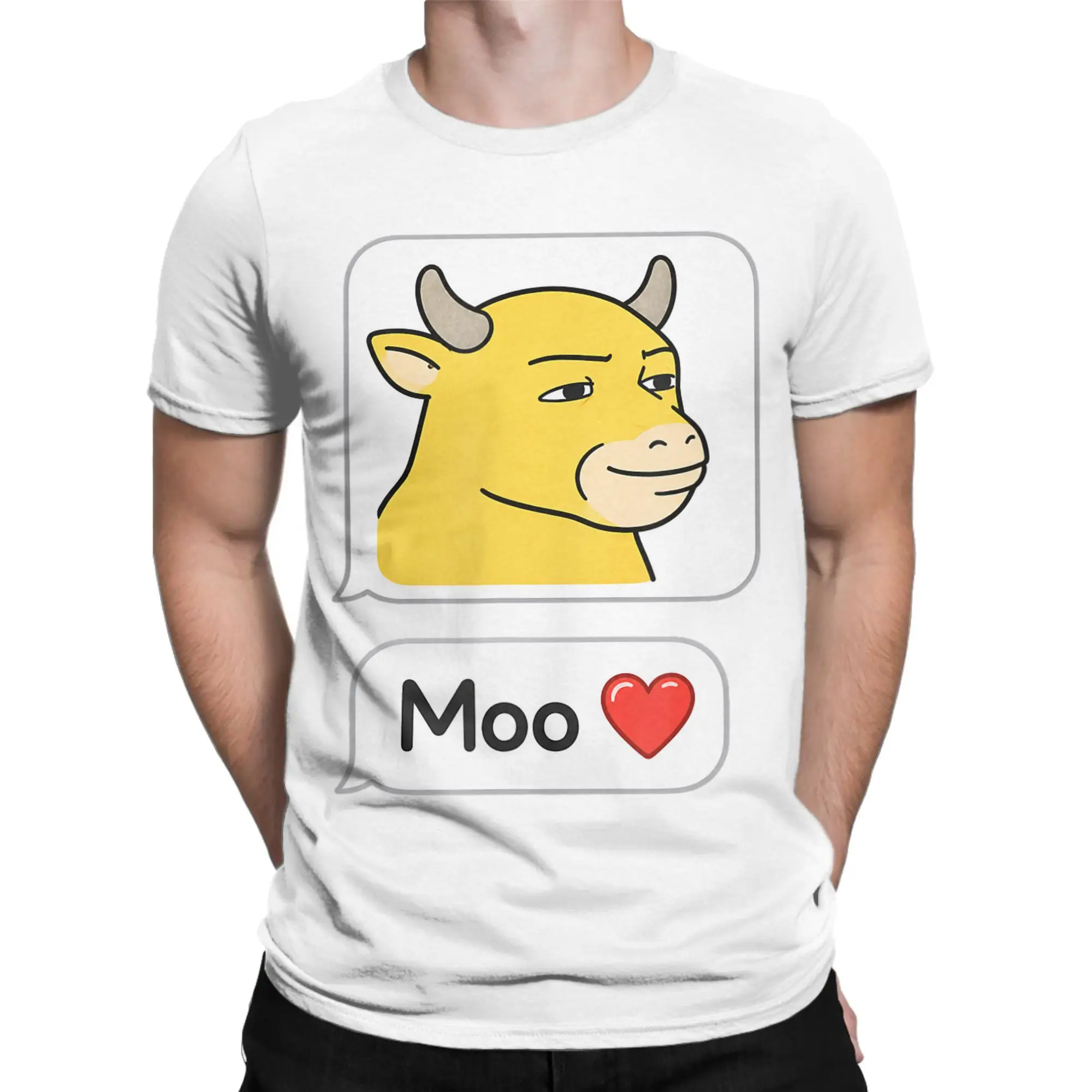 NIU Lai Moo Love Viral Chinese Cow Reaction Meme T Shirt Men Women's Cotton Novelty T-Shirts O Neck  Tees Short Sleeve Clothing