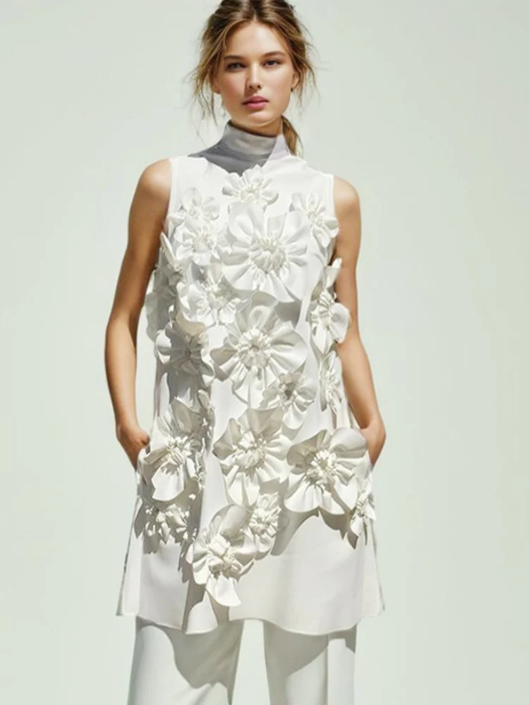 

Элегантное платье с длинными рукавами и воротником-стойкой, роскошное исполнение, цветочный декор, безрукавное платье-футляр, фасон А-силуэт, юбка-фейри