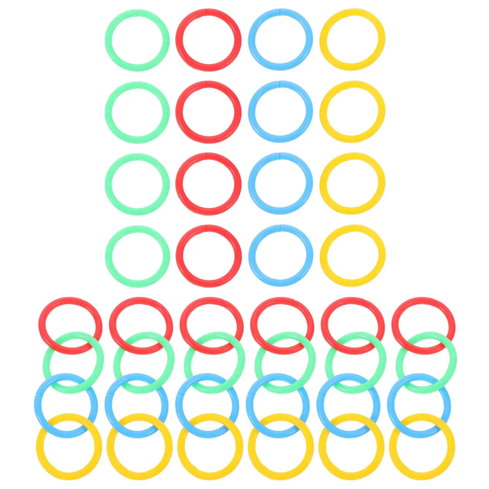 40pcs Colored Loose Plastic Leaf Loose Leaf Binder Book Small Binder Plastic Rings Rings For Index Cards Craft