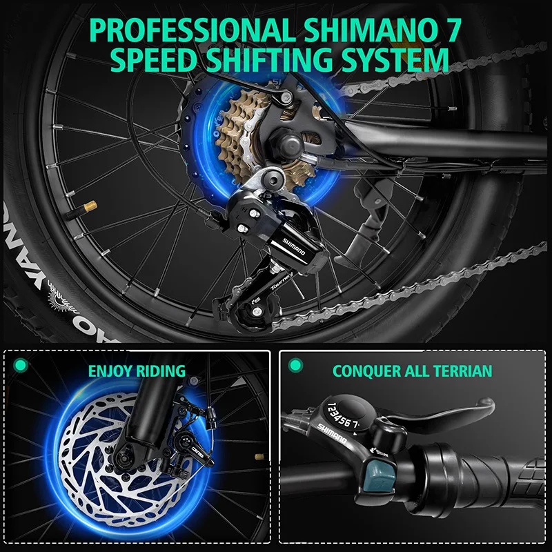 دراجة كهربائية عمر بطارية طويل 20 بوصة إطار سميك على الطرق الوعرة جبلية