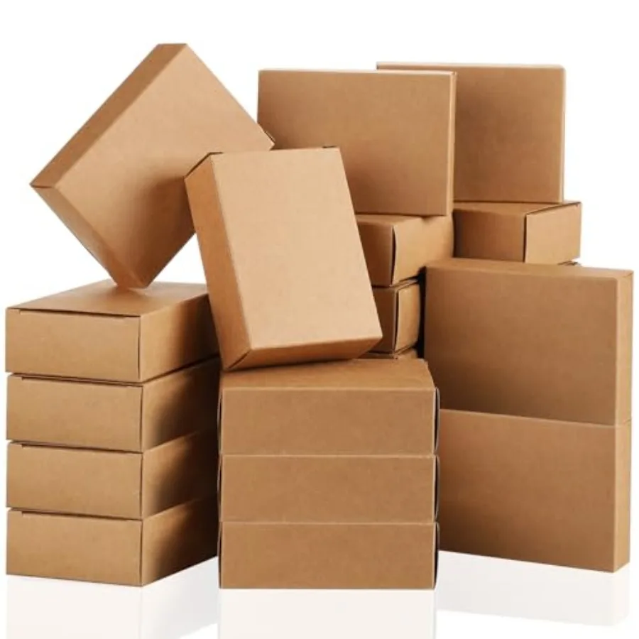 200 cajas de jabón Kraft para envasar jabón casero, suministros para hacer jabón, para envolver regalos y dulces para fiestas, 3.8 x 2.8 x 1.2
