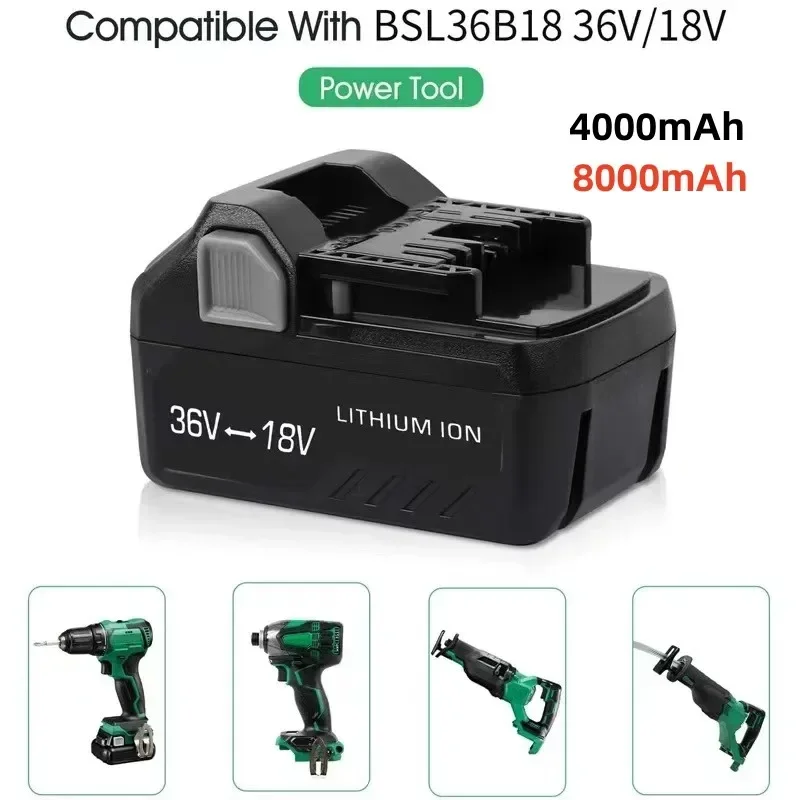 2023 Upgrade 8000mAh for Hitachi BSL36A18 BSL1815X BSL1815 BSL1820 BSL1825 BSL1830 BSL1840 BSL1850 BSL1860 Power Tool Battery