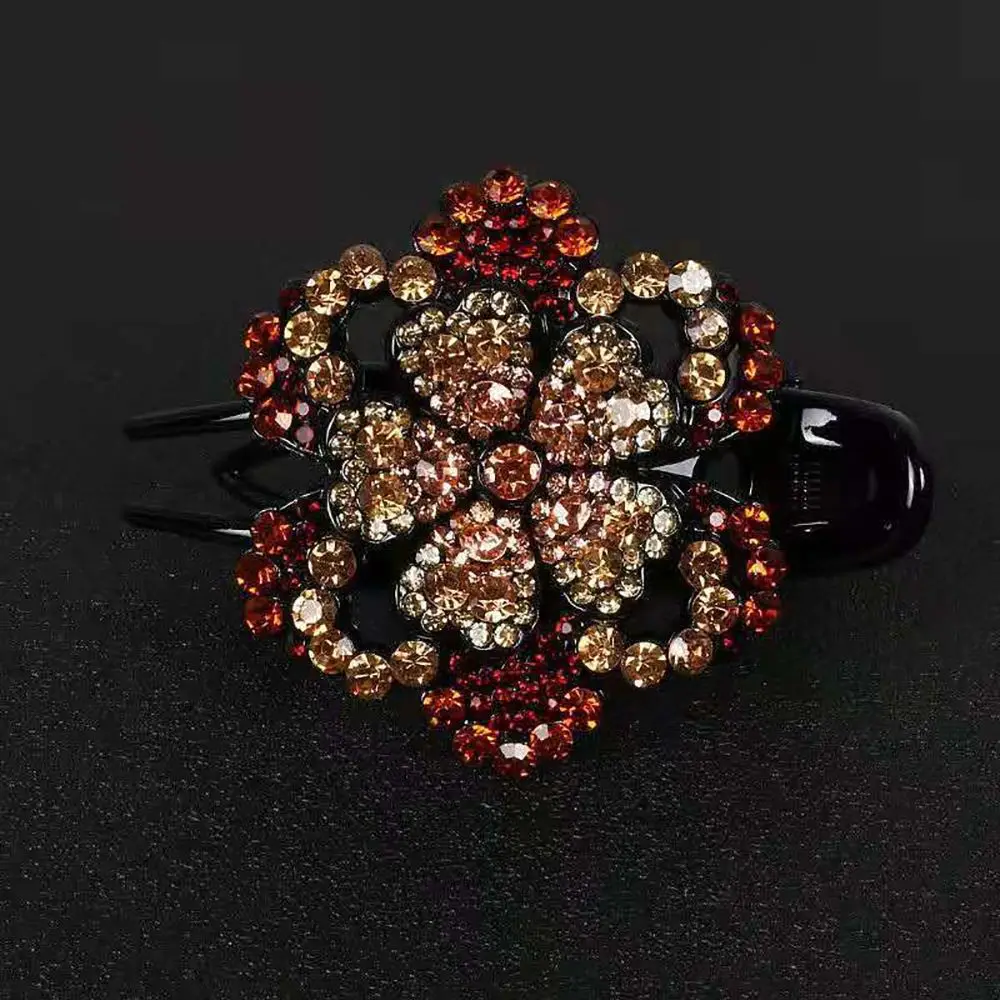 

Fashion Vintage Female Hairpin Girls Hair Clip Flower Duckbill Clip Ponytail Holder Hair Accessories Rhinestone Hair Claw