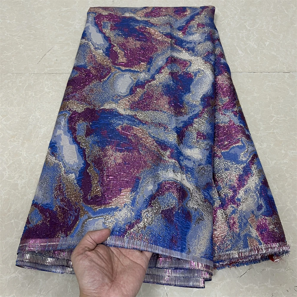 

2025Высокое качество африканский нигерийский тюль кружевная ткань с вышивкой шелковая ткань французское платье платье для выпускного вечера для шитья 5 ярдов YXZ168