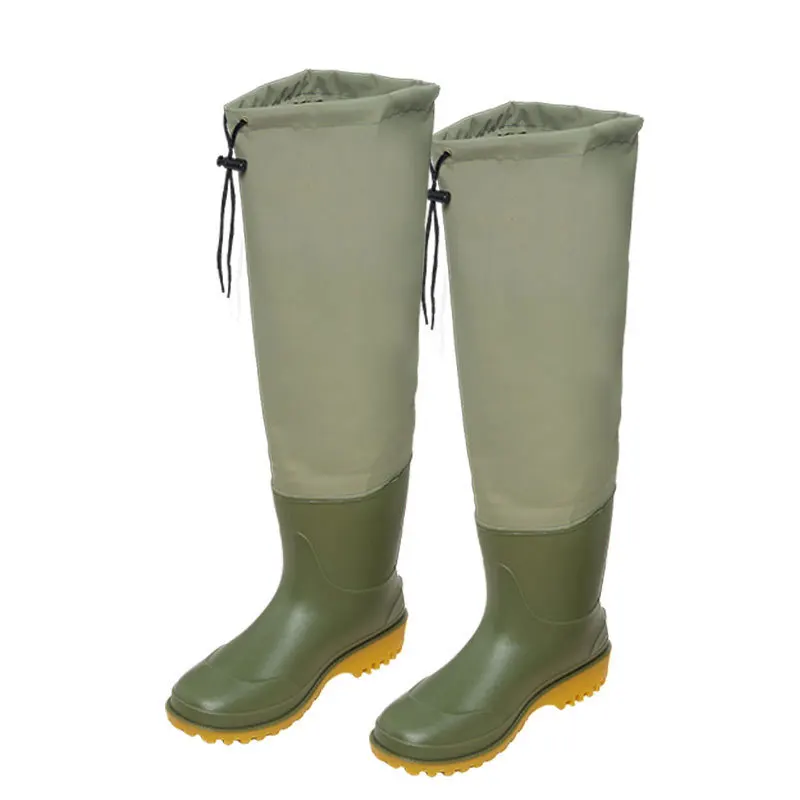 

Green yellow sole PVC labor insurance shoes Industrial protective shoes Straight waterproof, non-slip and wear-resistant rain