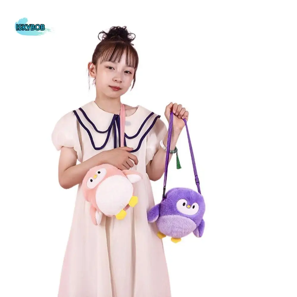 

Creative Doll Toy Penguin Messenger Bag Cartoon Korean Style Plush Shoulder Bag Zipper Wallet Crossbody Bag Girl