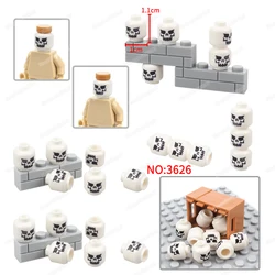 Skull Bone face Pattern Building Block 3626 Stud Printed MOC figures Evil Expressions Emotions Set Accessories Models Gifts Toys