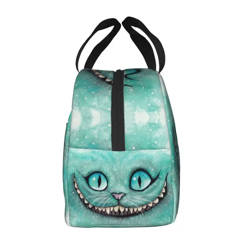 Cheshire Cat Drawing Lunch Box Cooler Thermal Food Insulated Lunch Bag School Children Reusable Picnic Tote Bags