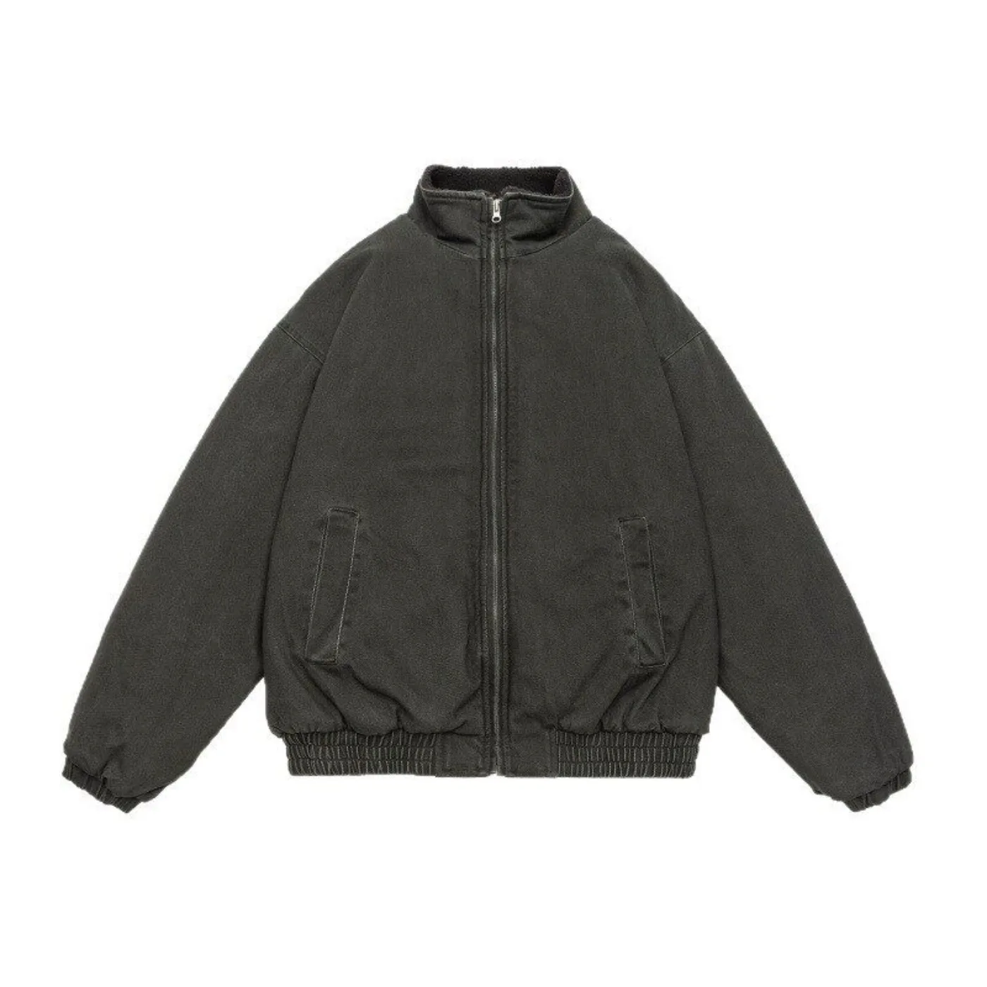 Japanese Winter New Solid Color Lamb Wool Inner Winter Cotton Jacket for Men