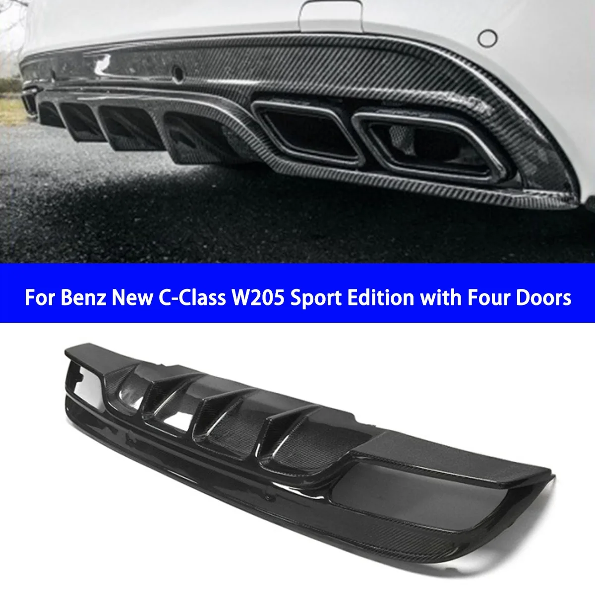 Suitable for Mercedes Benz's New C-Class W205 Modified FD Model with A Small Rear Lip Surround for Leading Navigation Lights